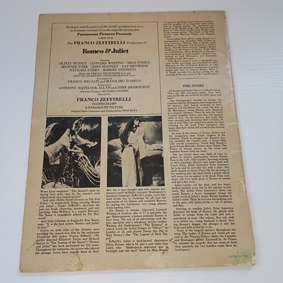 ROMEO & JULIET SOUVENIR MUSIC ALBUM 1969 VINTAGE SHEET MUSIC FRANCO ZEFFIRELLI - Picture 5 of 10